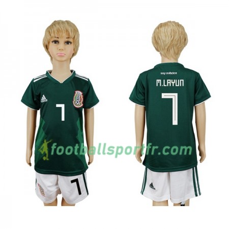 Tenue Mexique M.Layun 7 Enfant Domicile Coupe du monde 2018 Maillot de Foot